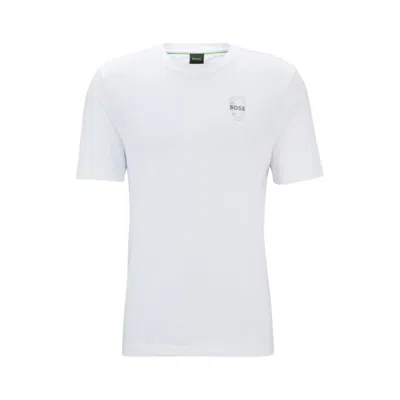Hugo Boss Cotton-jersey Regular-fit T-shirt With Carabiner Artwork In White