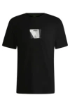 Hugo Boss Cotton-jersey Regular-fit T-shirt With Carabiner Artwork In Black