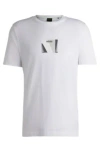 Hugo Boss Cotton-jersey Regular-fit T-shirt With Carabiner Artwork In White