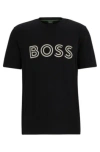 Hugo Boss Cotton-jersey Regular-fit T-shirt With Logo Artwork In Black