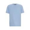 Hugo Boss Cotton-jersey Regular-fit T-shirt With Logo Artwork In Blue