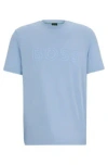 Hugo Boss Cotton-jersey Regular-fit T-shirt With Logo Artwork In Light Blue