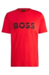 Hugo Boss Cotton-jersey Regular-fit T-shirt With Logo Artwork In Light Red