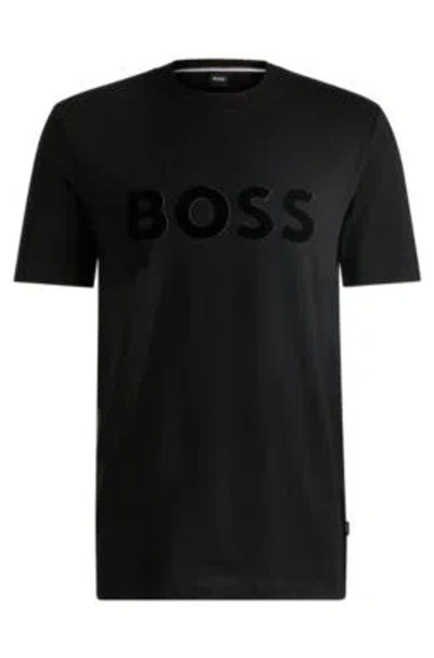 HUGO BOSS COTTON-JERSEY REGULAR-FIT T-SHIRT WITH LOGO DETAIL