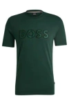 Hugo Boss Cotton-jersey Regular-fit T-shirt With Logo Detail In Light Green