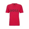 Hugo Boss Cotton-jersey Regular-fit T-shirt With Logo Print In Red
