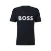 Hugo Boss Cotton-jersey Regular-fit T-shirt With Logo Print In Blue