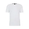 Hugo Boss Cotton-jersey Regular-fit T-shirt With Ribbed Collar In White