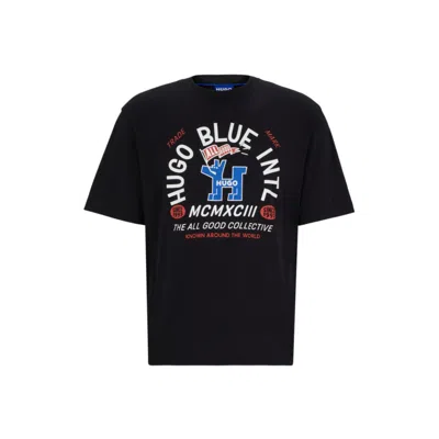 HUGO BOSS COTTON-JERSEY REGULAR-FIT T-SHIRT WITH SEASONAL GRAPHICS