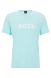 Hugo Boss Cotton-jersey Regular-fit T-shirt With Spf 50+ Uv Protection In Light Green