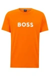 Hugo Boss Cotton-jersey Regular-fit T-shirt With Spf 50+ Uv Protection In Orange
