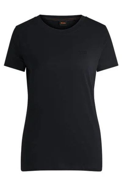 Hugo Boss Cotton-jersey Slim-fit T-shirt With Tonal Logo In Blue