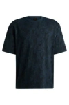 Hugo Boss Cotton-jersey T-shirt With All-over Seasonal Print In Light Blue