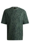 Hugo Boss Cotton-jersey T-shirt With All-over Seasonal Print In Light Green