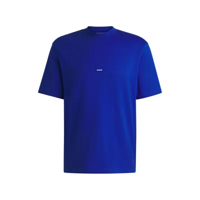 Hugo Boss Cotton-jersey T-shirt With Blue Logo Patch
