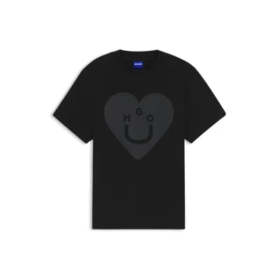 Hugo Boss Cotton-jersey T-shirt With Collection Graphic In Black