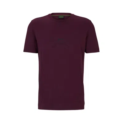 Hugo Boss Cotton-jersey T-shirt With Crew Neck And Seasonal Artwork In Pink