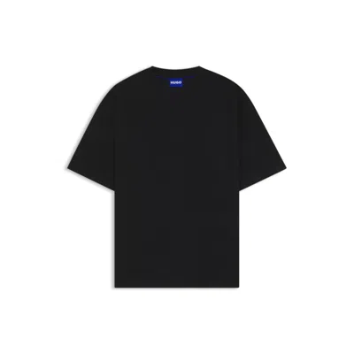Hugo Boss Cotton Jersey T-shirt With Curved Logo In Black