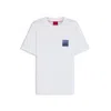 Hugo Boss Cotton-jersey T-shirt With Curved-logo Print In White