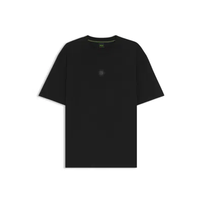 Hugo Boss Cotton-jersey T-shirt With Double B Monogram In Black