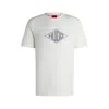 Hugo Boss Cotton-jersey T-shirt With Geometric Logo Embroidery In White