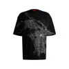 Hugo Boss Cotton-jersey T-shirt With Glow-in-the-dark Artwork In Black