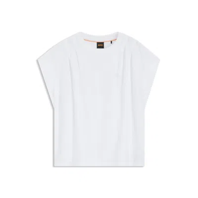Hugo Boss Cotton Jersey T-shirt With Handwritten-logo Print In White