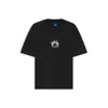 Hugo Boss Cotton-jersey T-shirt With Happy Hugo Artwork In Black