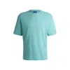 Hugo Boss Cotton-jersey T-shirt With Happy Hugo Logo In Blue