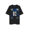 Hugo Boss Cotton-jersey T-shirt With Layered Effect In Black