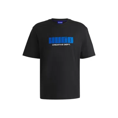 Hugo Boss Cotton-jersey T-shirt With Logo Artwork In Black