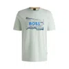 Hugo Boss Cotton-jersey T-shirt With Logo Artwork In Blue
