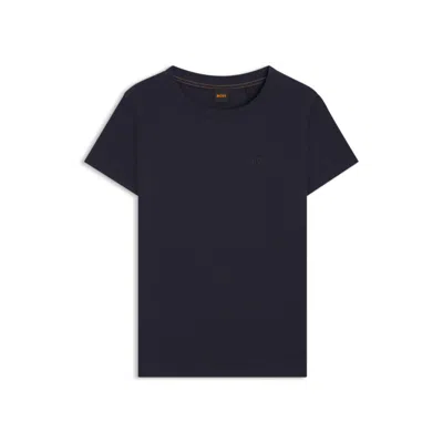 Hugo Boss Cotton-jersey T-shirt With Logo Detail In Blue