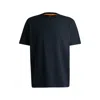 Hugo Boss Cotton-jersey T-shirt With Logo Detail In Blue