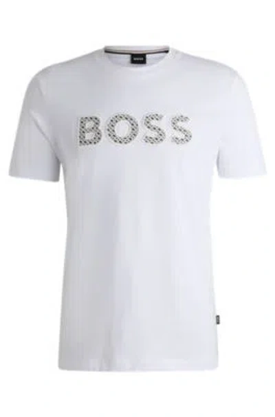 Hugo Boss Cotton-jersey T-shirt With Logo Detail In White