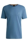 Hugo Boss Cotton-jersey T-shirt With Logo Patch In Blue