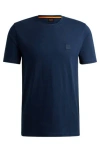 Hugo Boss Cotton-jersey T-shirt With Logo Patch In Blue