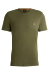 Hugo Boss Cotton-jersey T-shirt With Logo Patch In Open Green 349