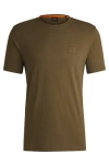 Hugo Boss Cotton-jersey T-shirt With Logo Patch In Green