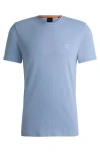 Hugo Boss Cotton-jersey T-shirt With Logo Patch In Blue