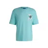 Hugo Boss Cotton-jersey T-shirt With Logo Prints In Blue
