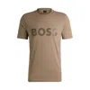Hugo Boss Cotton-jersey T-shirt With Mirror-effect Logo Print In Green