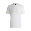 Hugo Boss Cotton-jersey T-shirt With Mirror-effect Logo Print In White