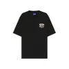 Hugo Boss Cotton Jersey T-shirt With Mixed-print Logo In Black