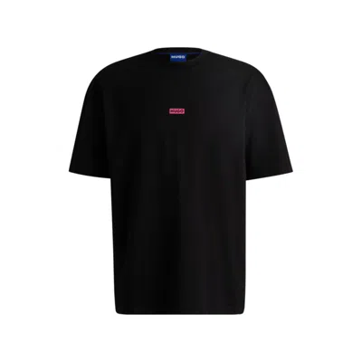 Hugo Boss Cotton-jersey T-shirt With New-season Logo Story In Black