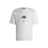 Hugo Boss Cotton-jersey T-shirt With Palm-tree Print In White