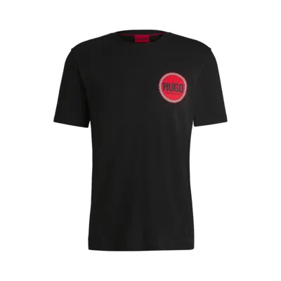 HUGO BOSS COTTON-JERSEY T-SHIRT WITH RACING LOGO PRINT