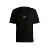 Hugo Boss Cotton-jersey T-shirt With Racing Logos In Black