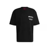 Hugo Boss Cotton-jersey T-shirt With Racing Prints In Black