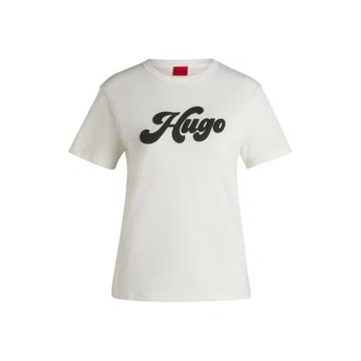 Hugo Boss Cotton-jersey T-shirt With Retro Logo In White